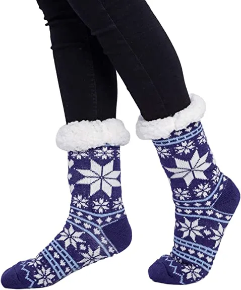 2 Piece Women's Fleece Soft Slipper Socks