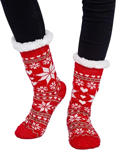 2 Piece Women's Fleece Soft Slipper Socks