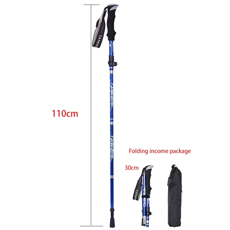 5-Section Outdoor Fold Trekking Pole Camping Portable Walking Hiking Stick