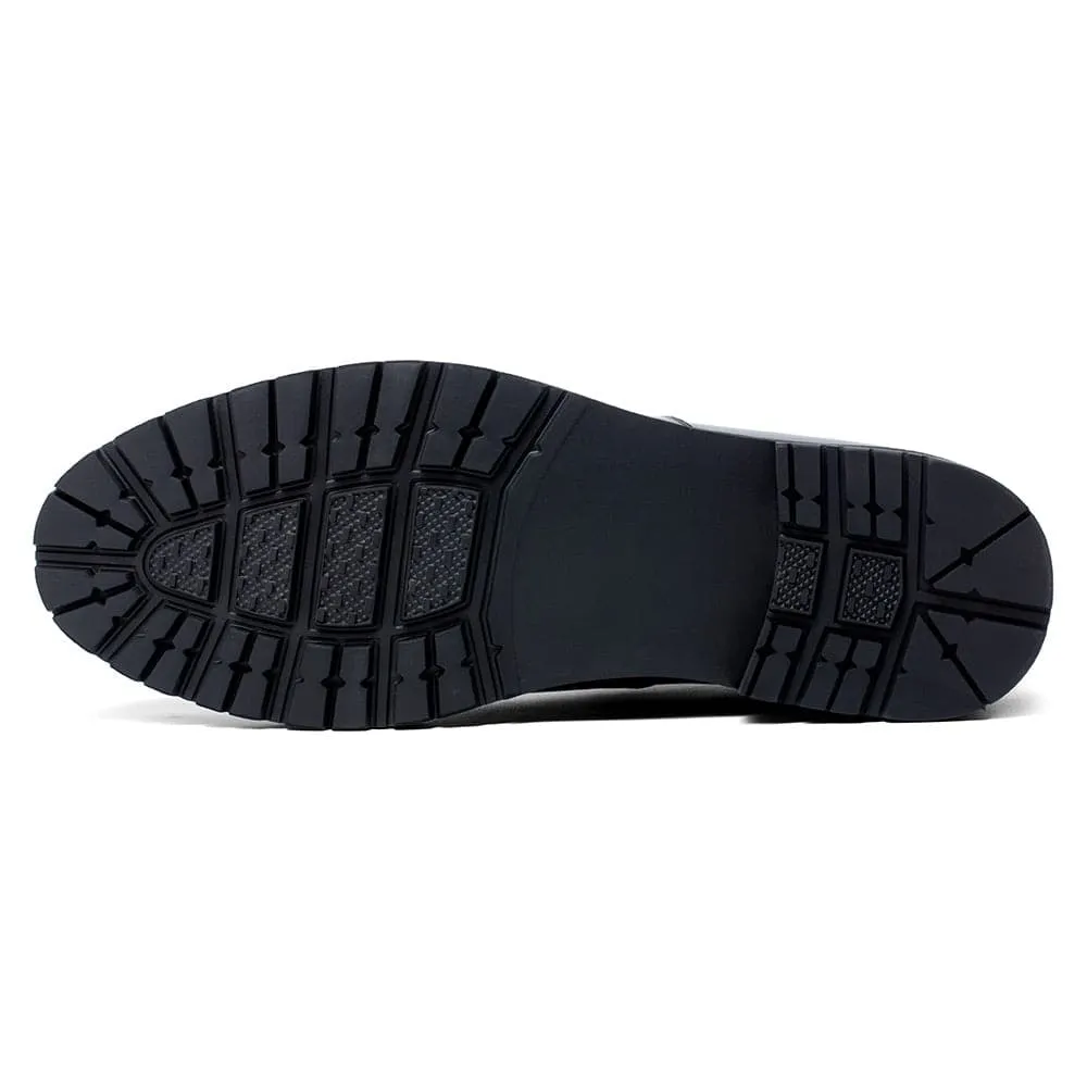 8 CM / 3.15 inches CMR CHAMARIPA Black Leather Raised Shoes for Men - High Increase Derby Dress Shoes