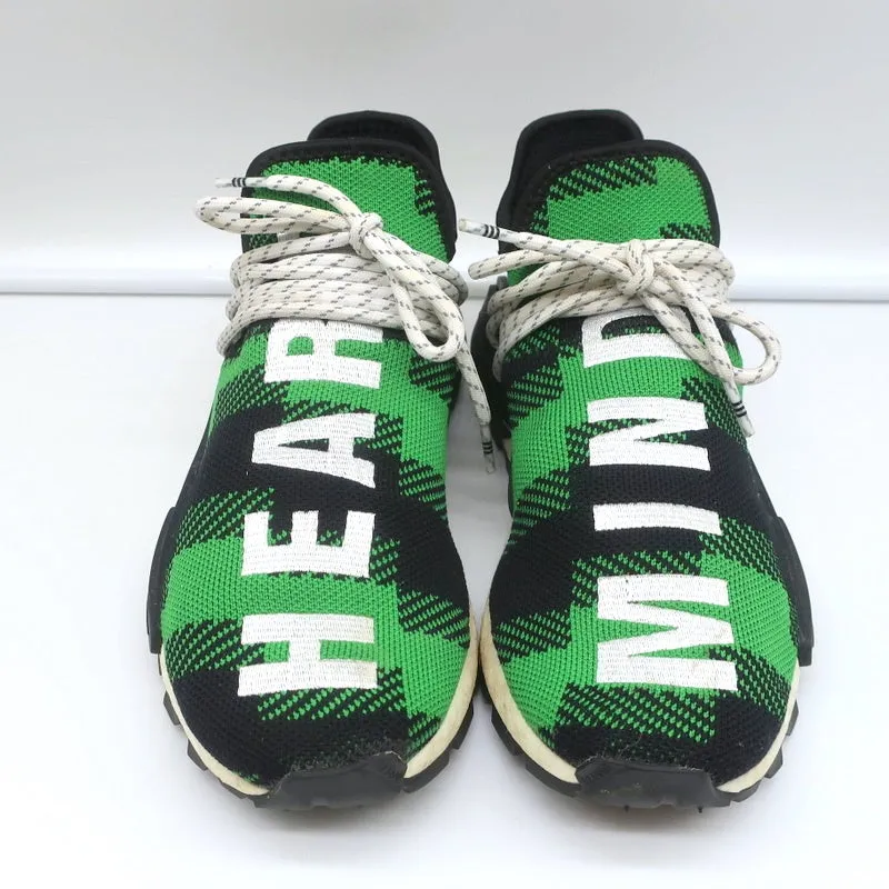 Adidas Pharrell x Billionaire Boys Club NMD Hu Trail Green Plaid Sneakers Size 7