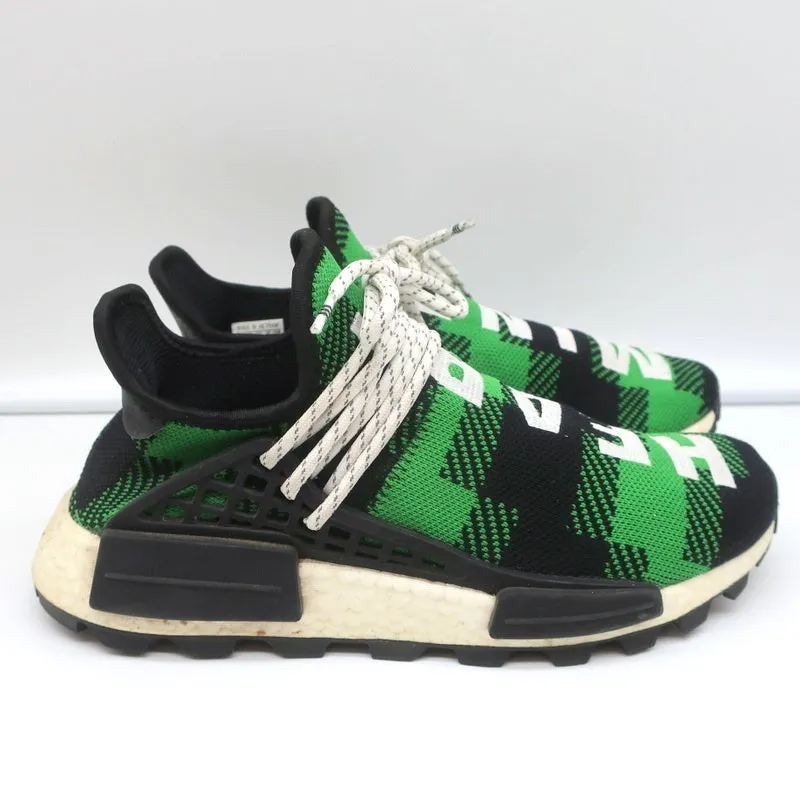 Adidas Pharrell x Billionaire Boys Club NMD Hu Trail Green Plaid Sneakers Size 7