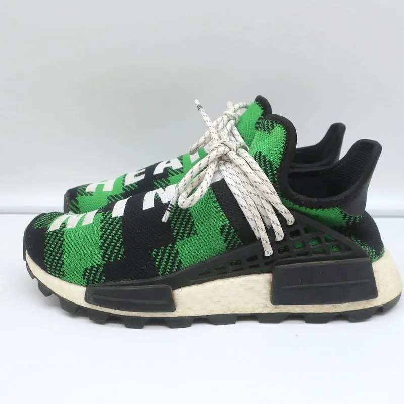 Adidas Pharrell x Billionaire Boys Club NMD Hu Trail Green Plaid Sneakers Size 7