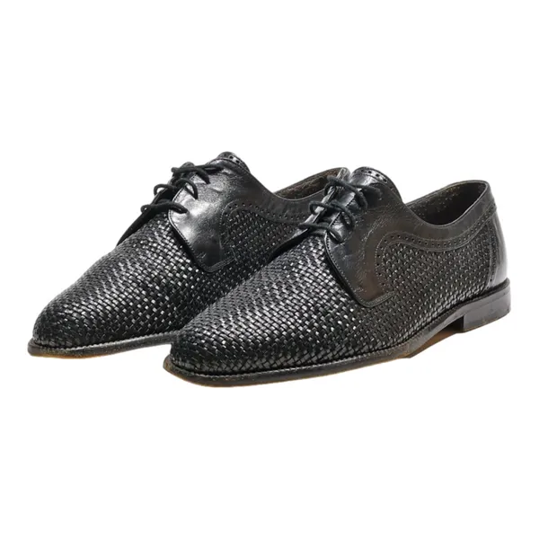 BALLY Derby Shoes Black Leather Mens UK 7.5