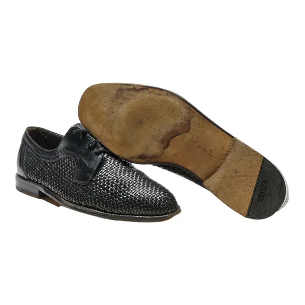 BALLY Derby Shoes Black Leather Mens UK 7.5