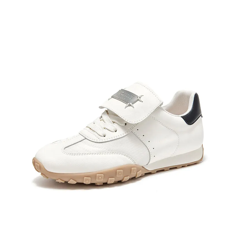 BeauToday Metallic Neutral Sneakers Tennis Trainers Flats for Women