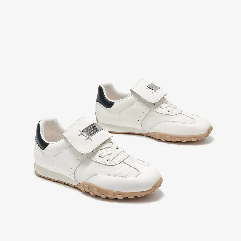 BeauToday Metallic Neutral Sneakers Tennis Trainers Flats for Women