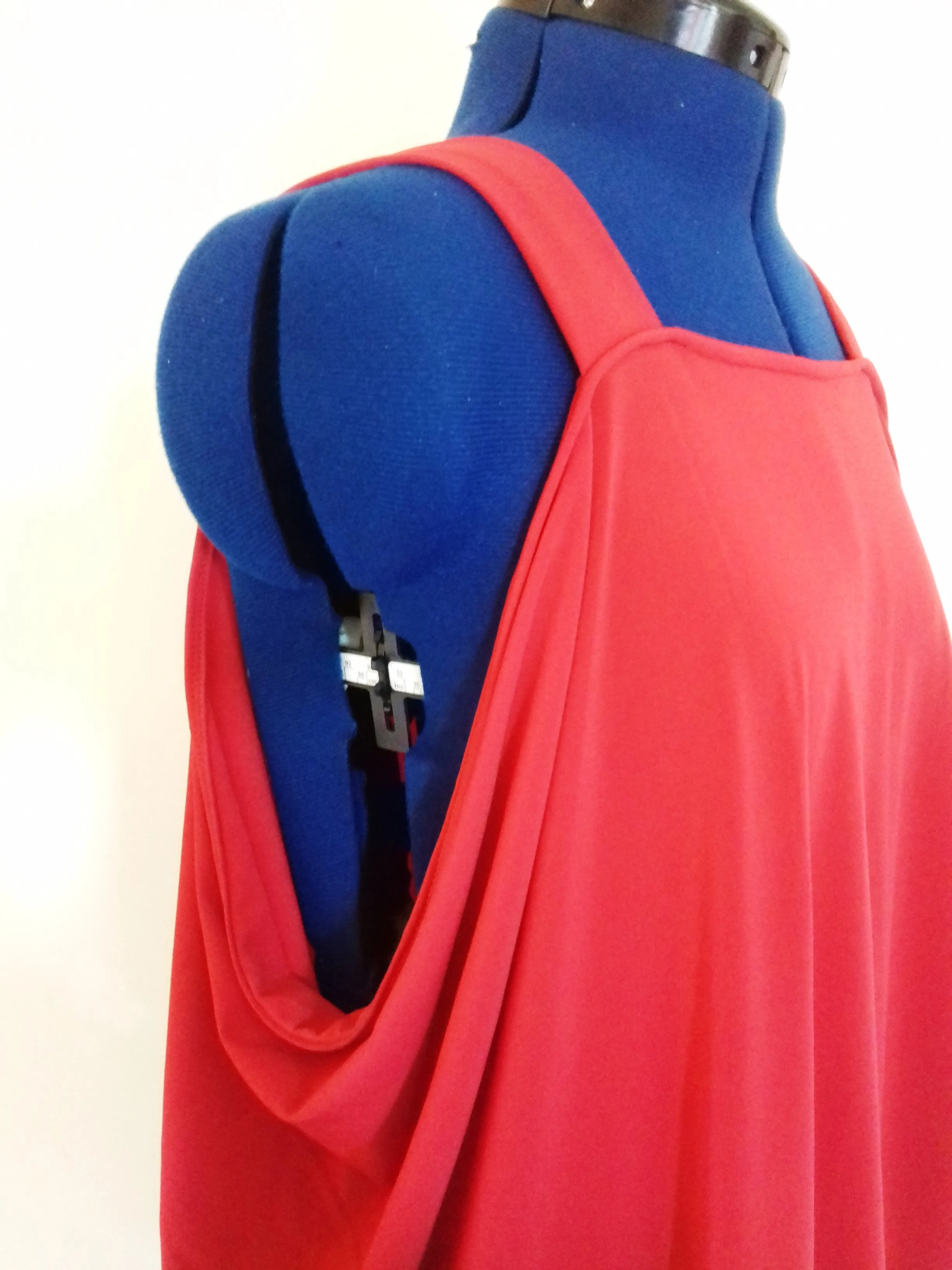 Blood Red Summer Short Drape Beach Dress