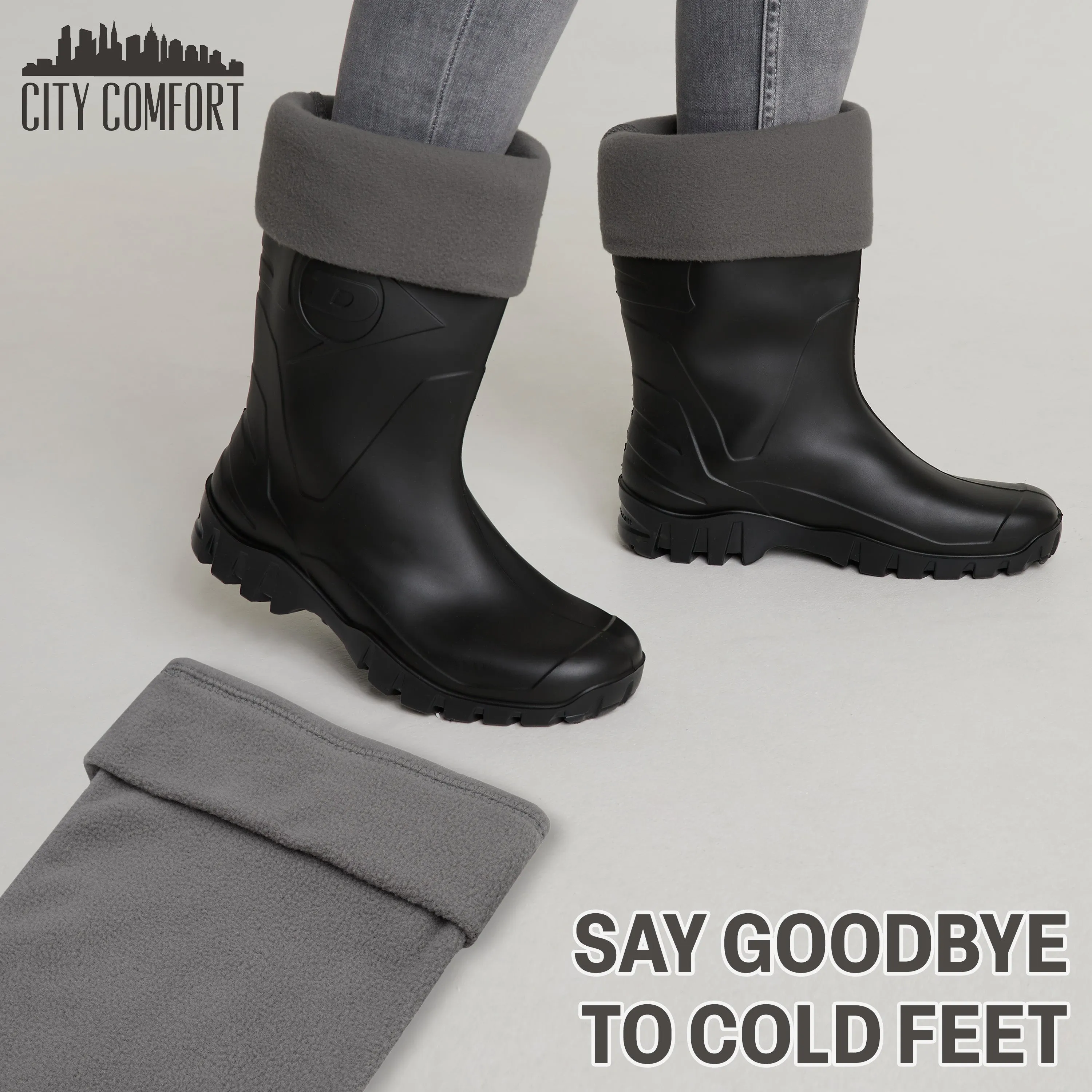 Boot Liner for Women and Teenagers - Warm Fleece Wellie Socks