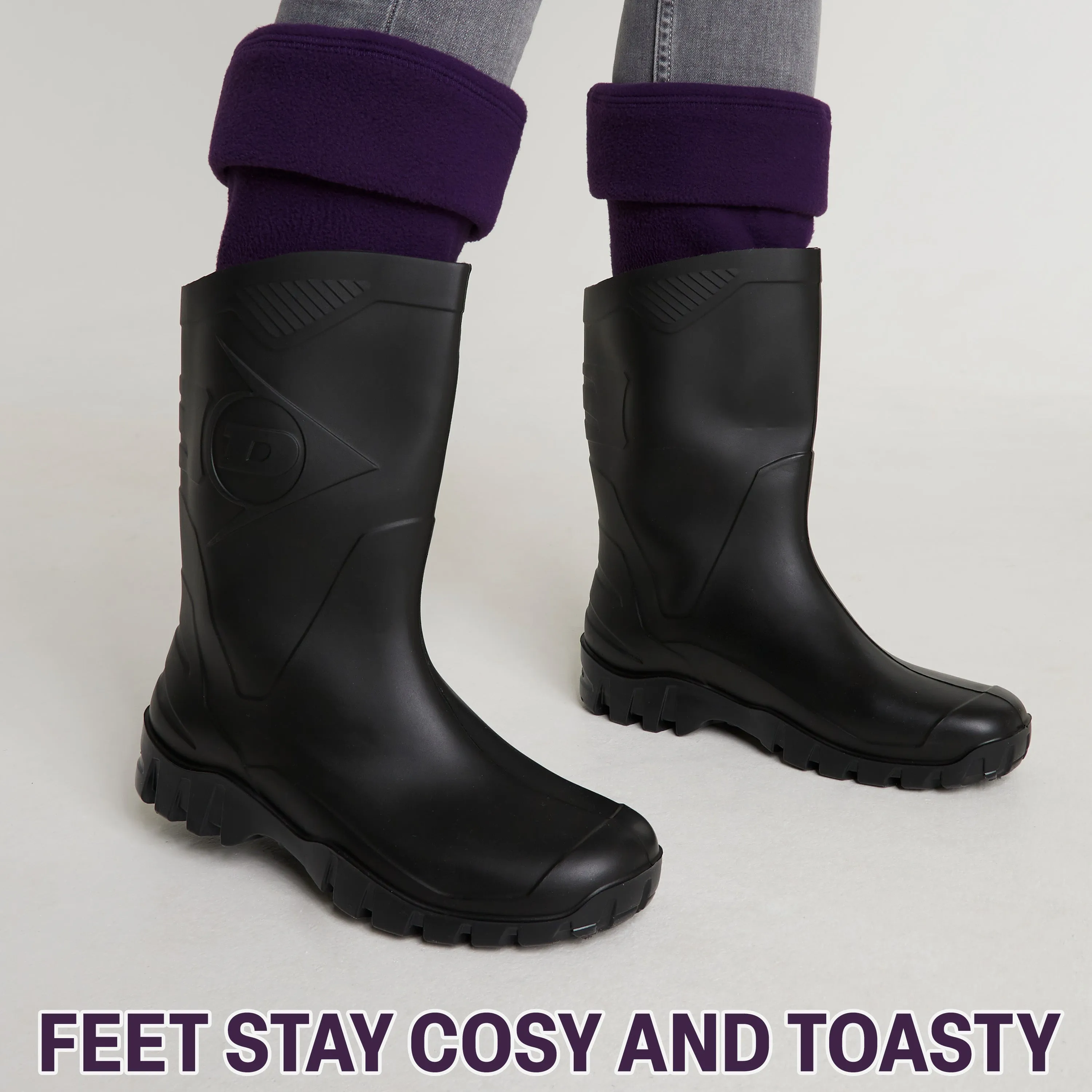 Boot Liner for Women and Teenagers - Warm Fleece Wellie Socks