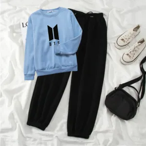 Bts skyblue sweatshirt trouser