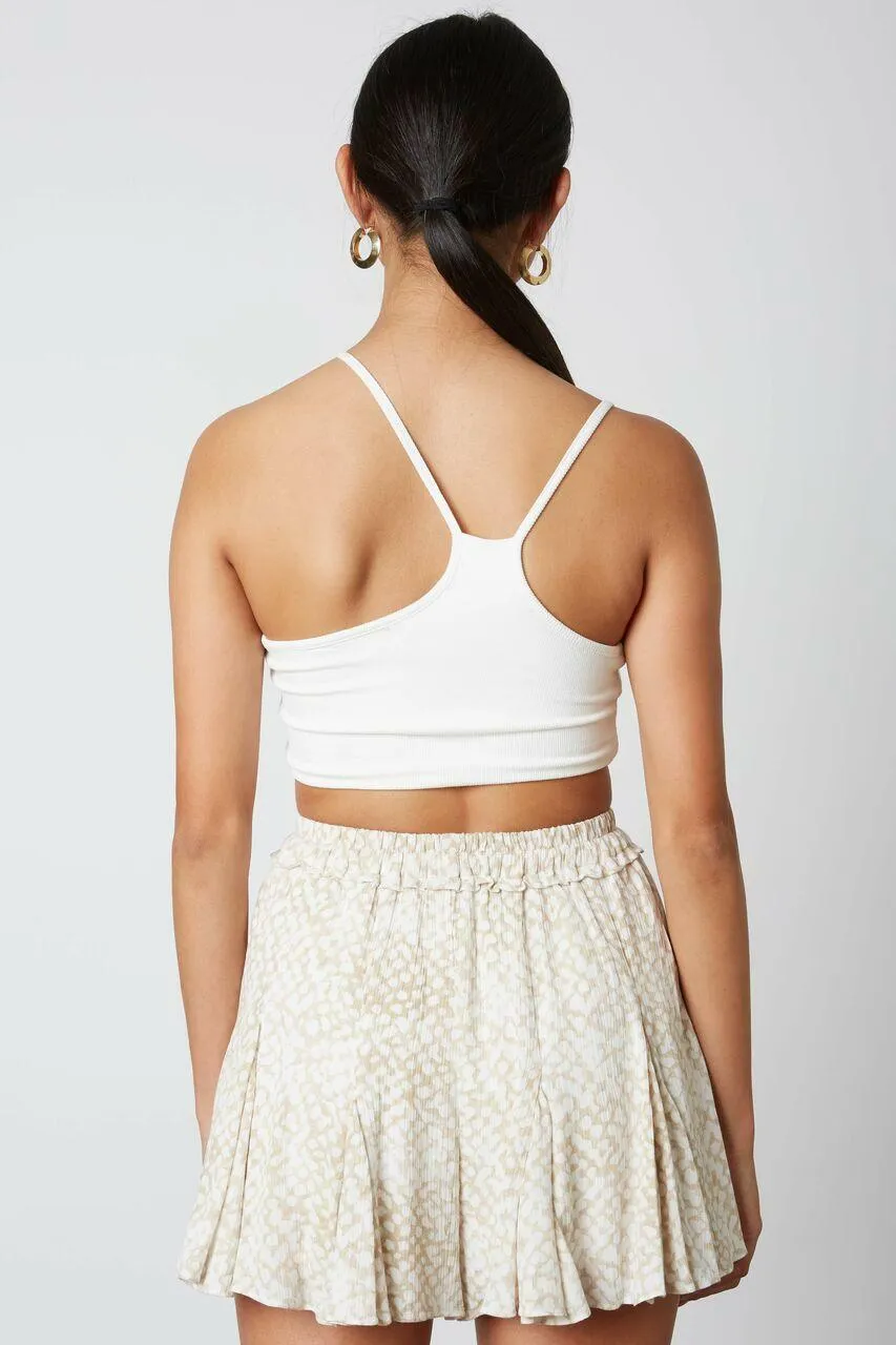 By The Sea Tan and White Print Shorts