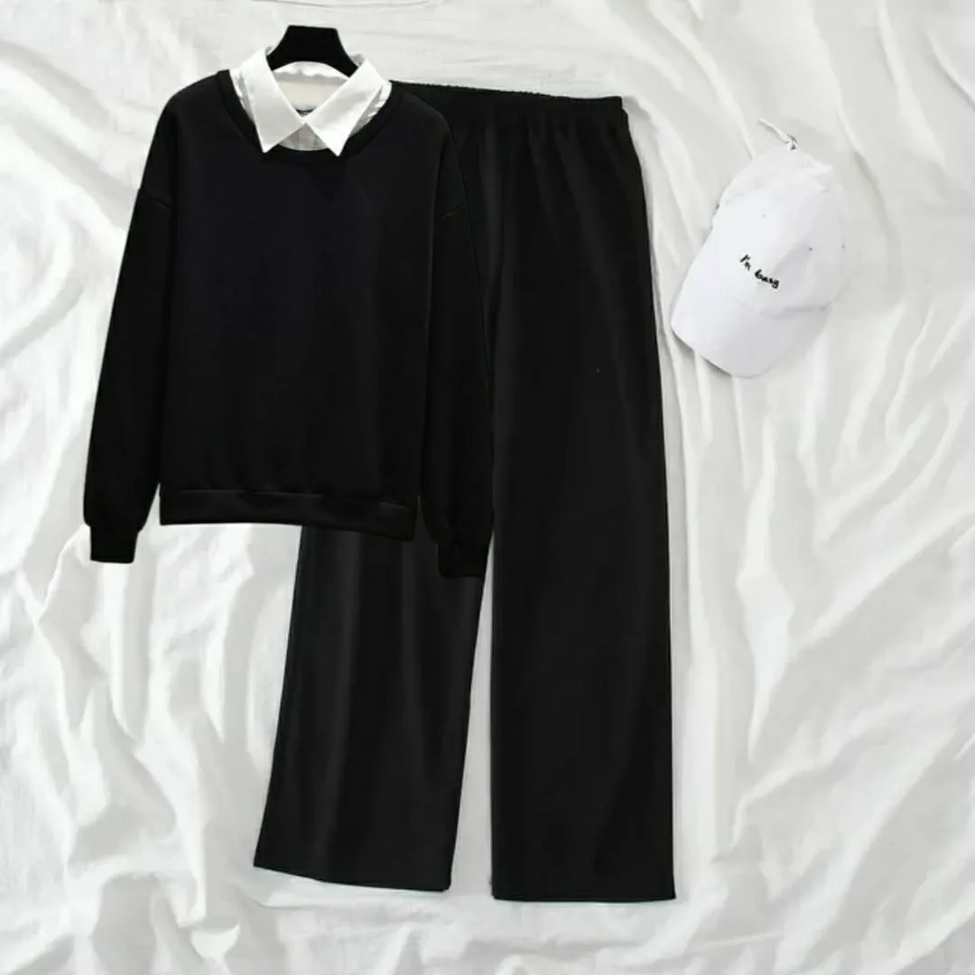 Collar sweatshirt flapper tracksuit