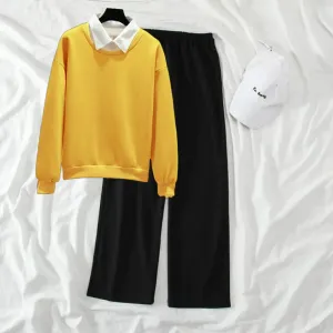Collar sweatshirt flapper tracksuit