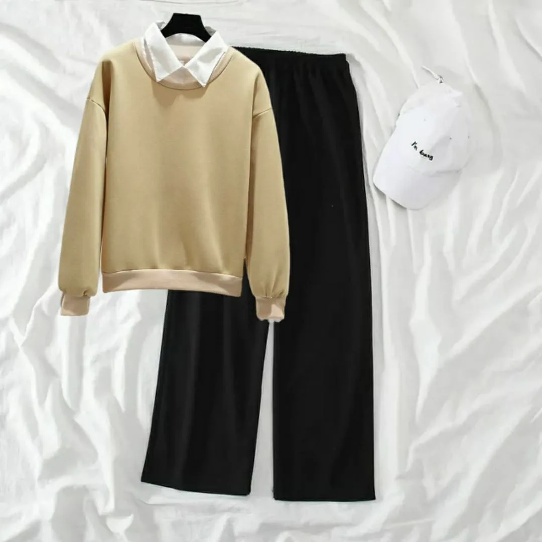 Collar sweatshirt flapper tracksuit