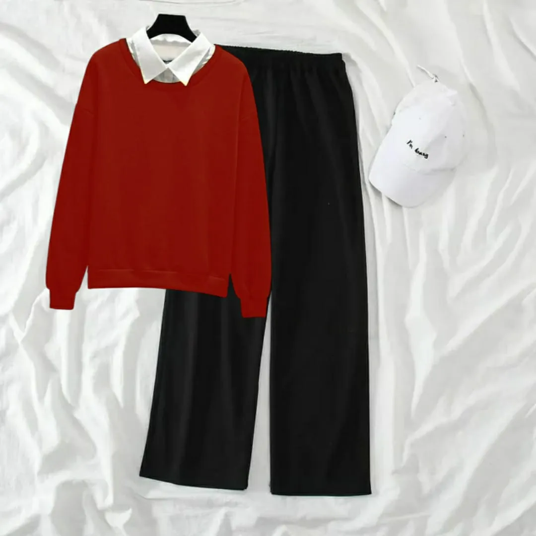 Collar sweatshirt flapper tracksuit