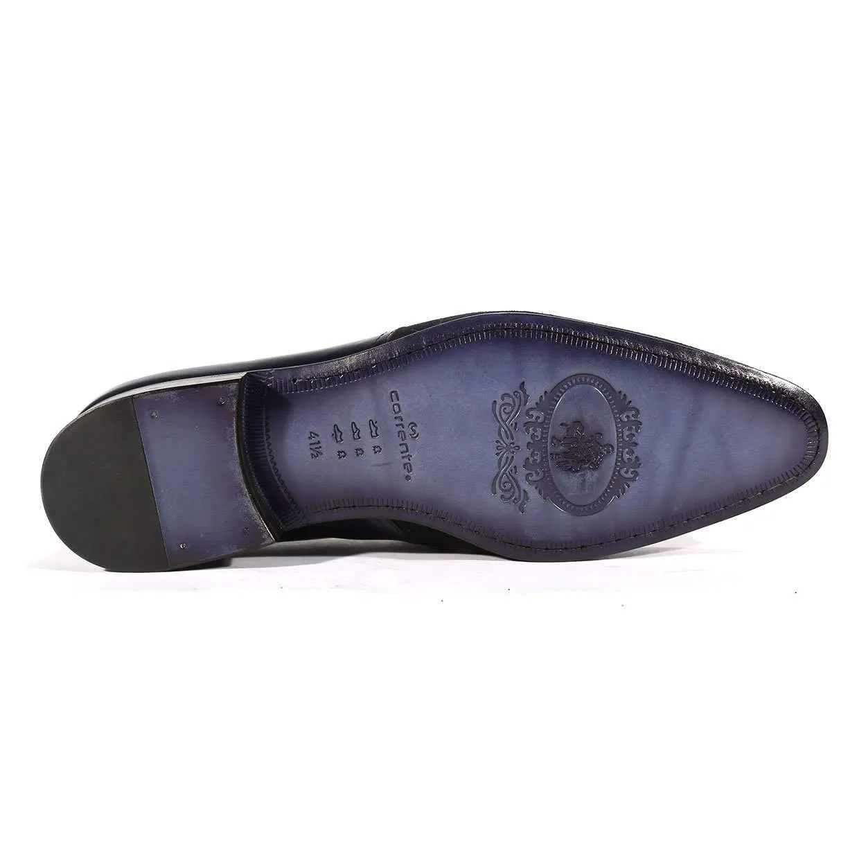 Corrente C143-4127 Men's Designer Shoes Navy Lizard Print / Suede / Calf-Skin Leather Loafers (CRT1014)