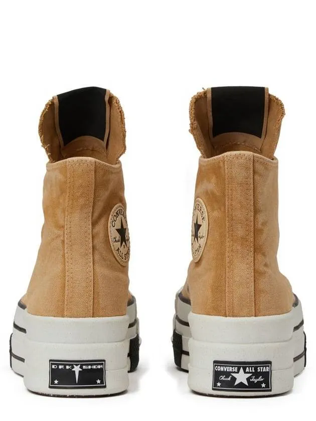 'Dbl Drkstar Hi' Blonde High Top Sneakers In Overdyed Canvas Woman