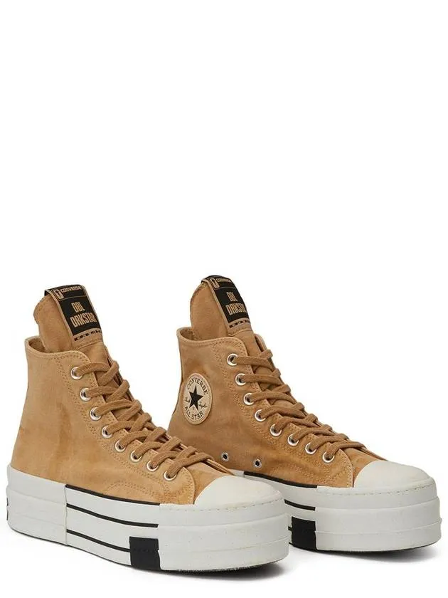 'Dbl Drkstar Hi' Blonde High Top Sneakers In Overdyed Canvas Woman