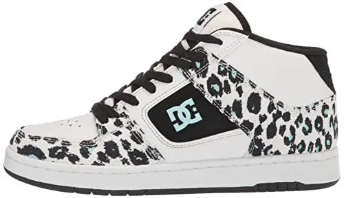 DC Women's Manteca 4 Mid High Top Casual Skate Shoe, Cheetah Print, 9