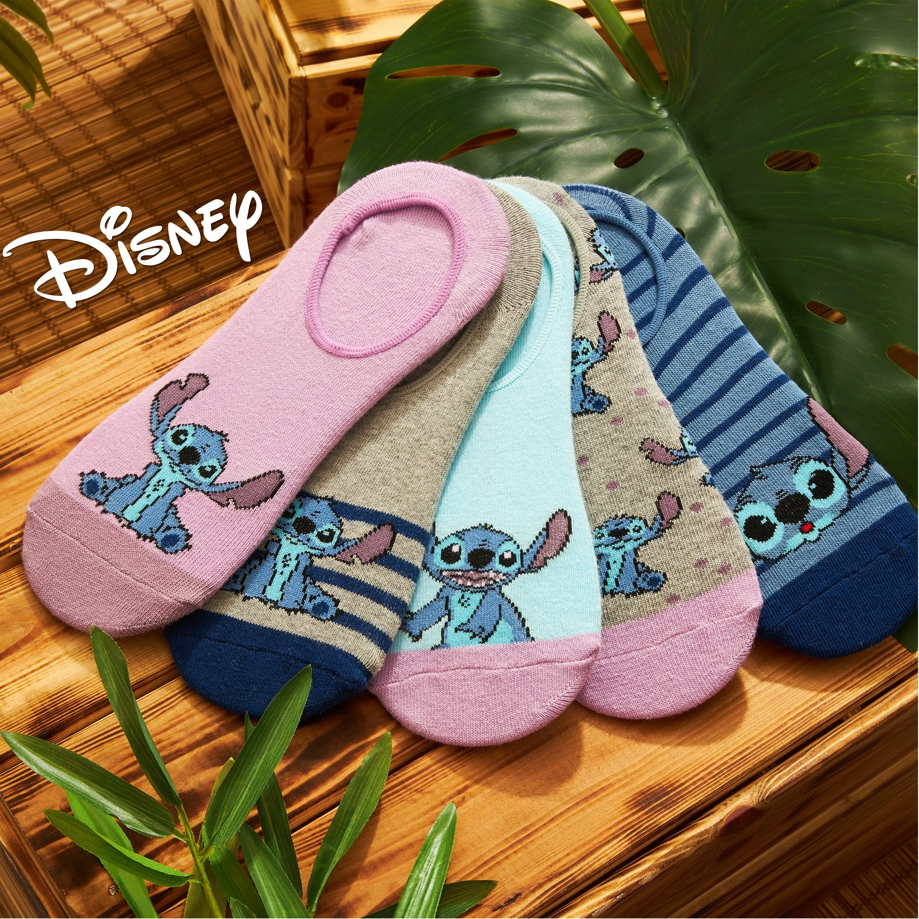 Disney Invisible Socks, Trainer Socks, 5 x No Show Socks, Stitch Disney Gifts
