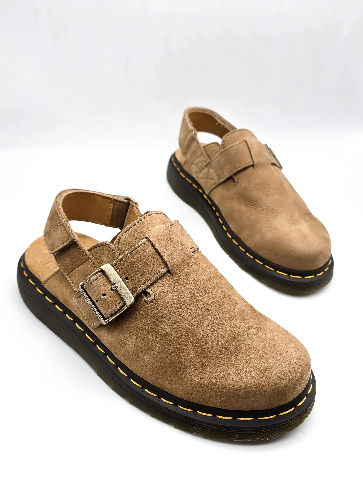DR. MARTENS JORGE II SAVANNAH TAN SUEDE SLINGBACK MULE