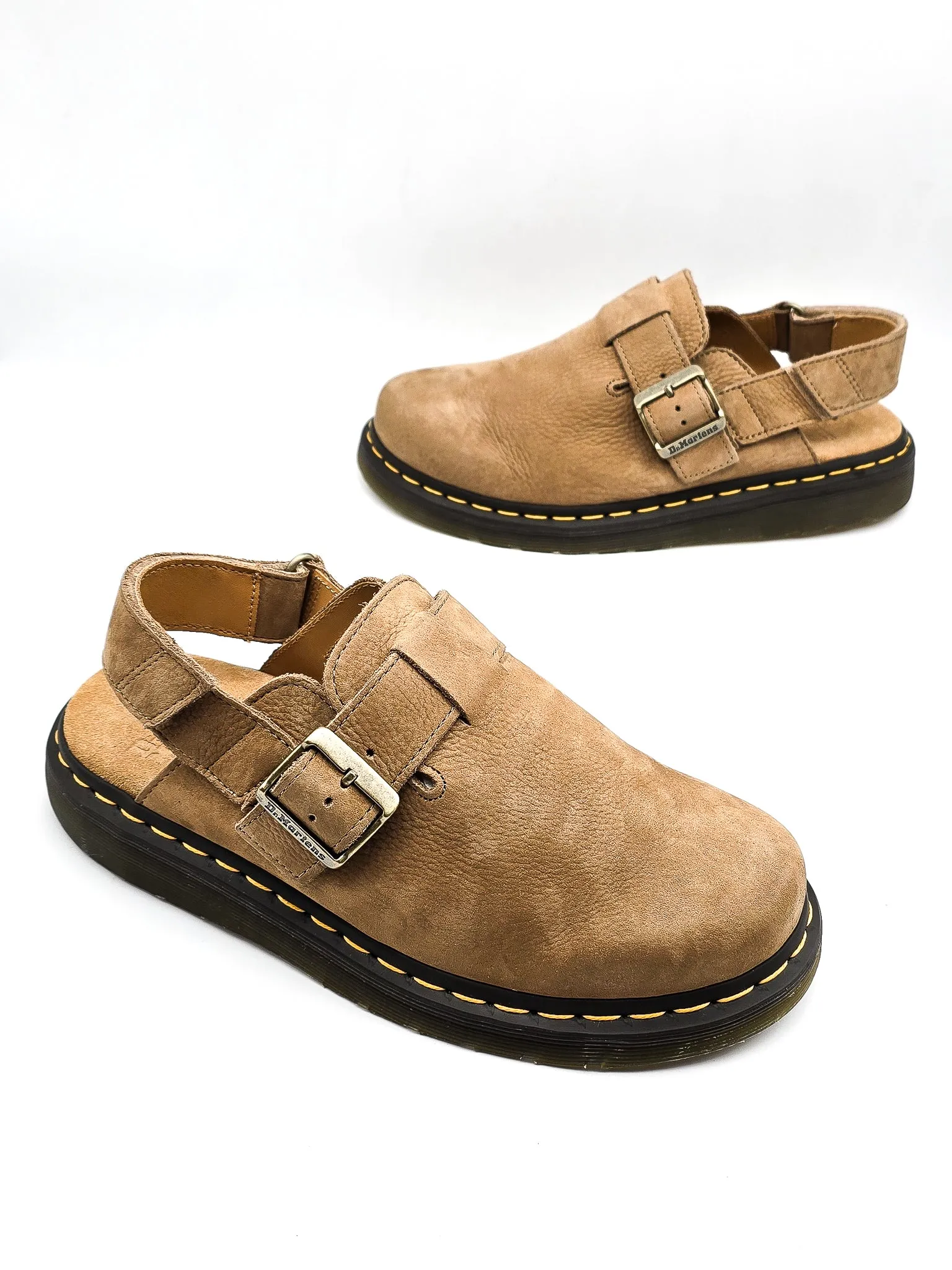 DR. MARTENS JORGE II SAVANNAH TAN SUEDE SLINGBACK MULE