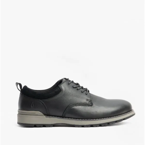 DYLAN Mens Leather Derby Shoes Black
