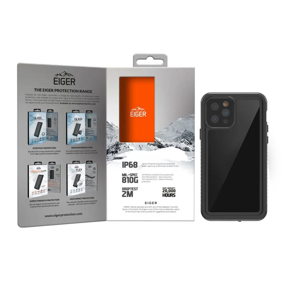 Eiger - iPhone 12 Pro Avalanche Case, Waterproof Outdoor Protection Cover IP68 (EGCA00278) - Black