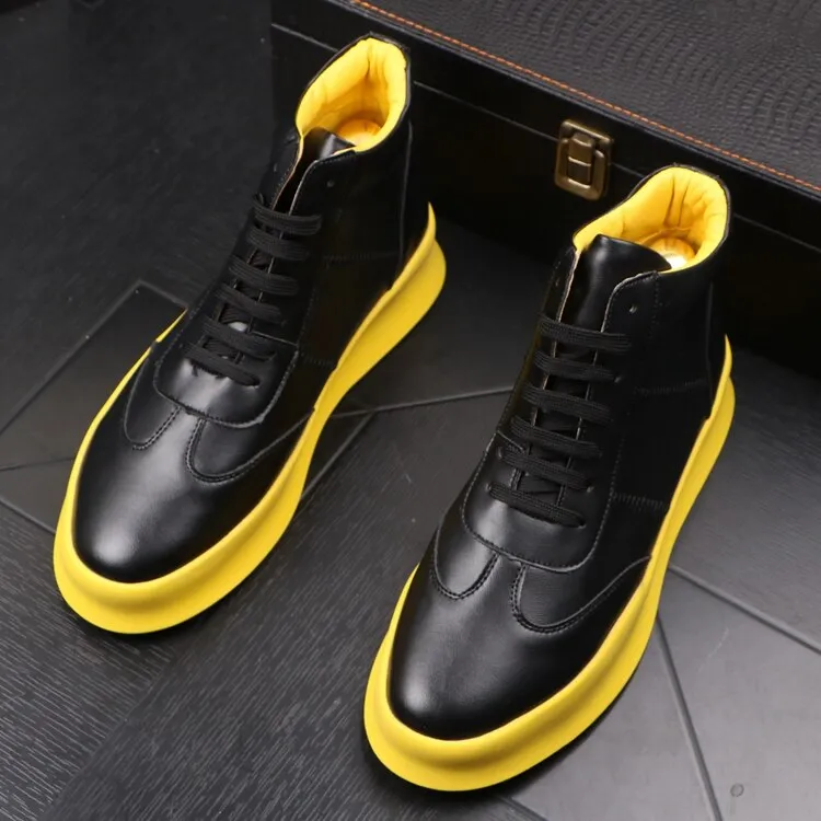 Fashion High Top Casual Leather Sneakers
