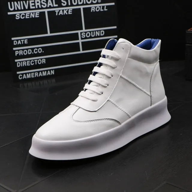 Fashion High Top Casual Leather Sneakers