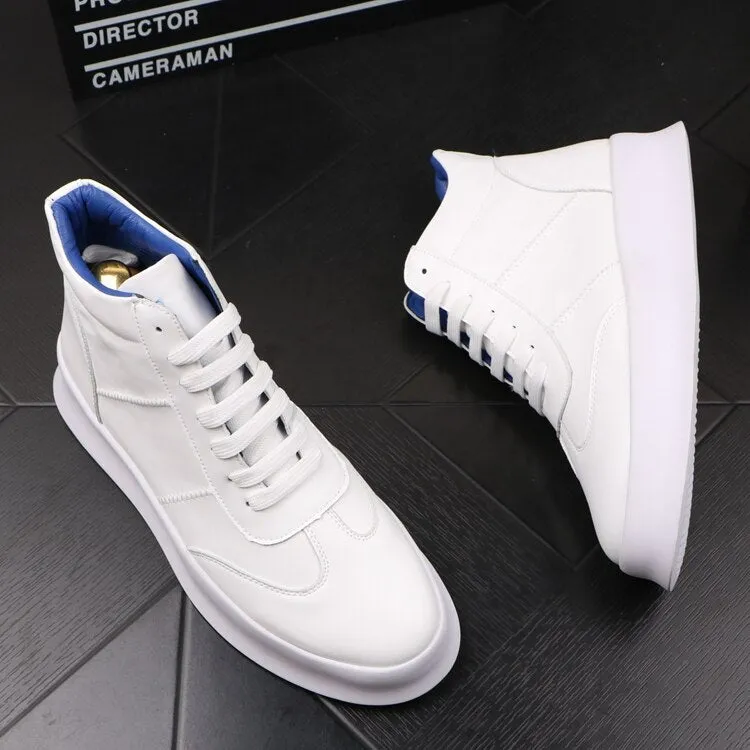 Fashion High Top Casual Leather Sneakers