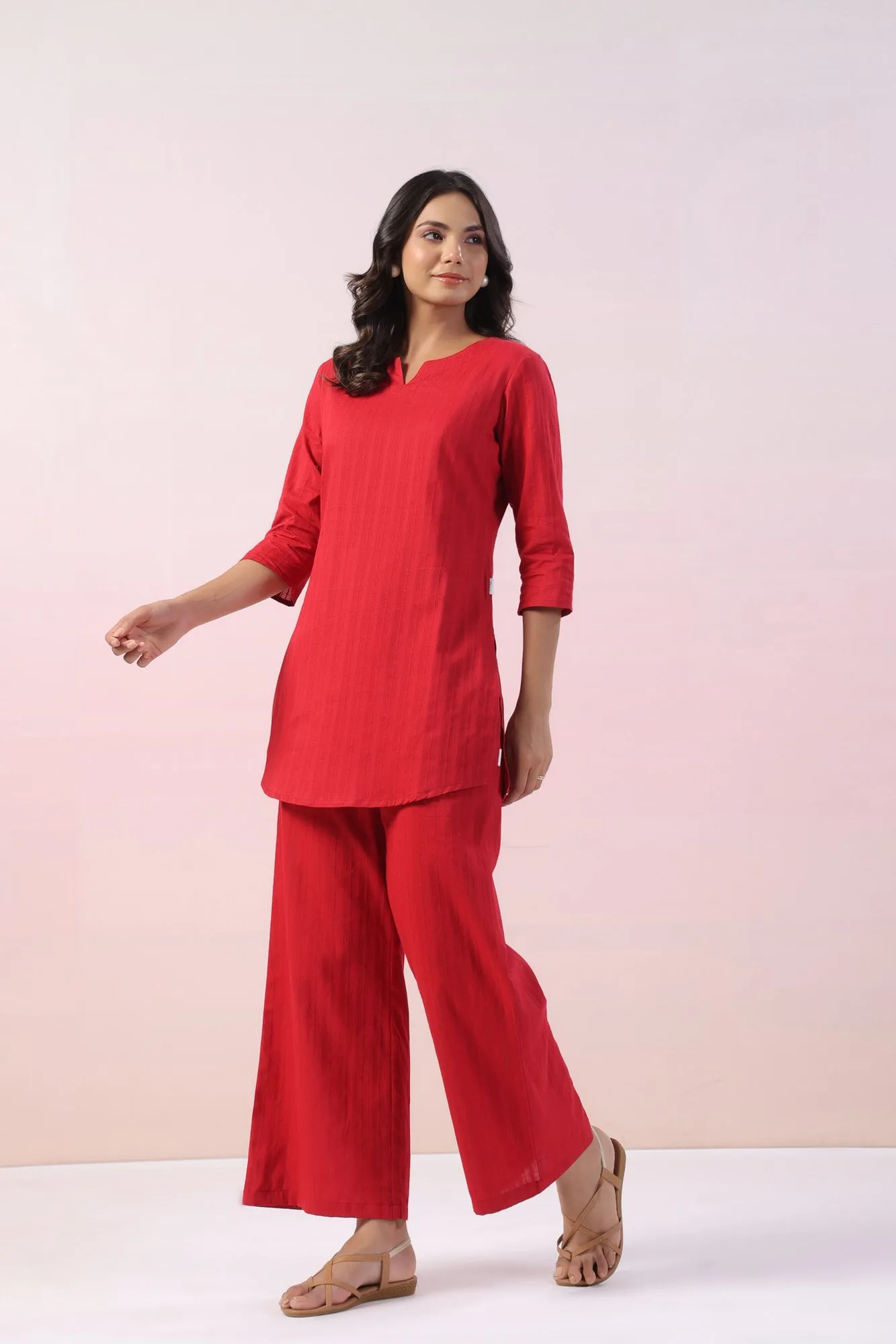 Fio Solid Cotton Coord Set