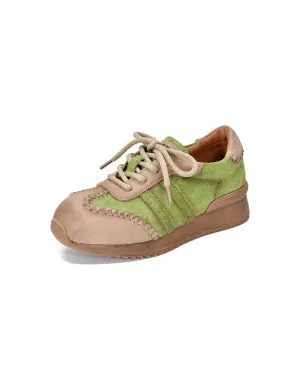 Handmade Leather Stitch Comfortable Retro Sneakers