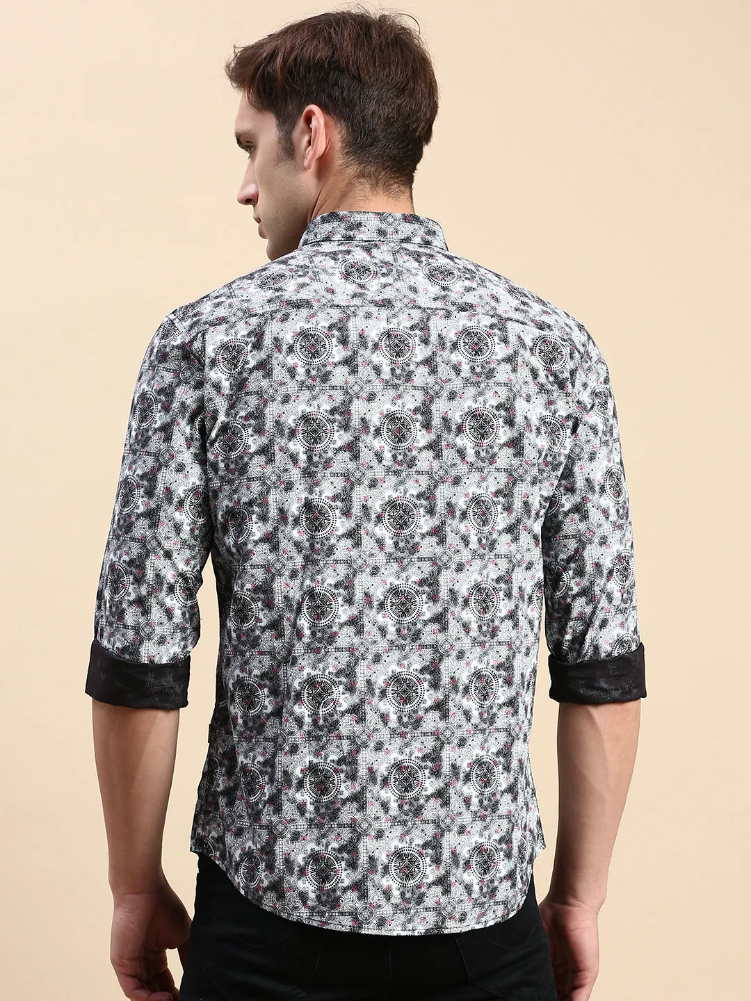 Men Multi Premium Slim Fit Floral Printed Cotton Casual Shirt