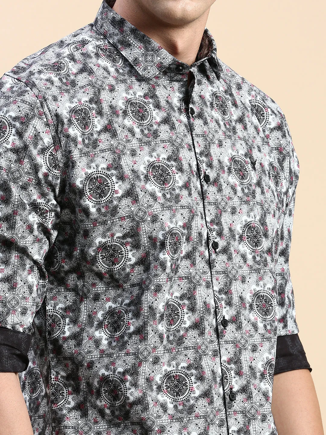 Men Multi Premium Slim Fit Floral Printed Cotton Casual Shirt