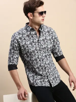 Men Multi Premium Slim Fit Floral Printed Cotton Casual Shirt