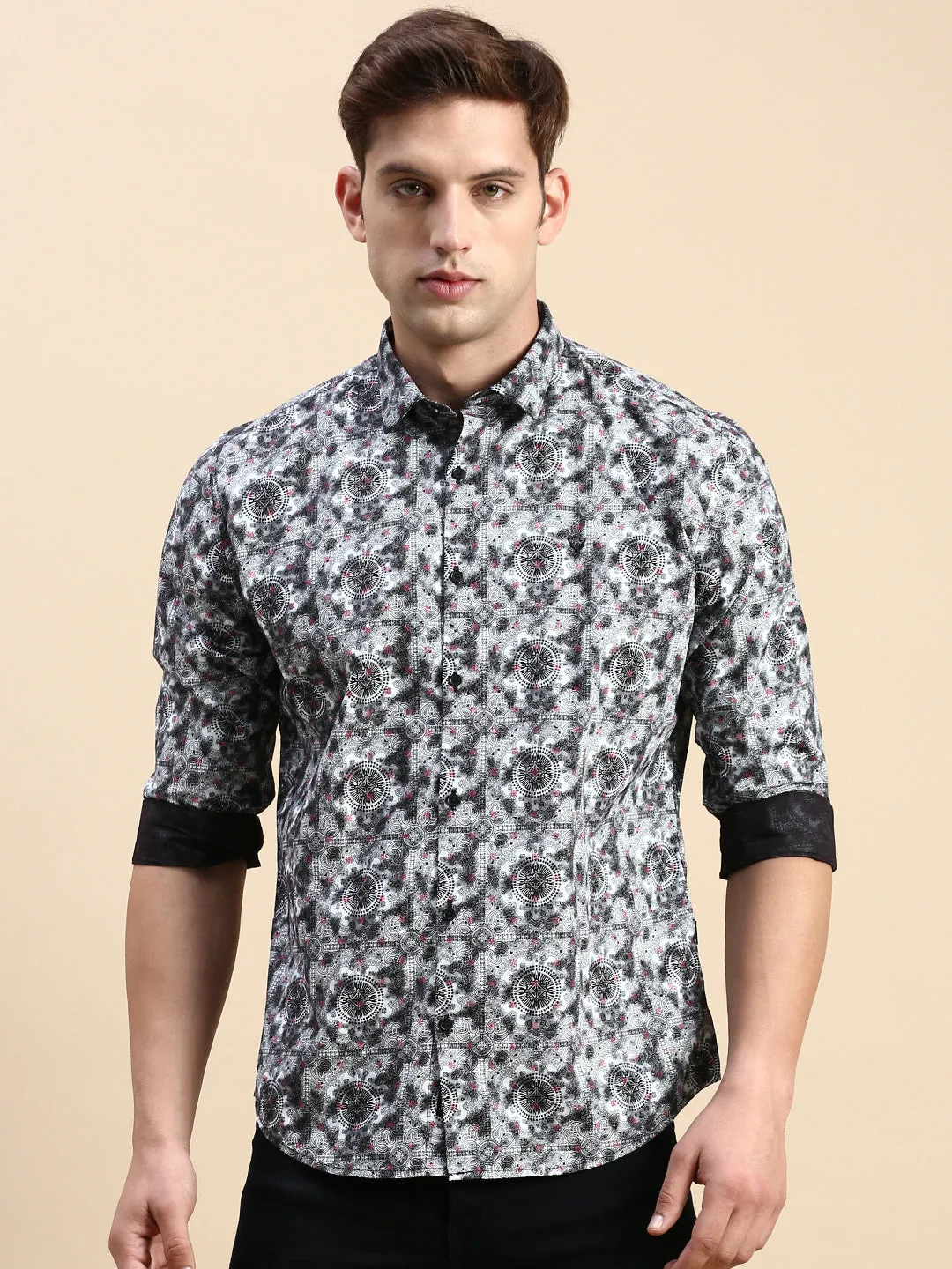Men Multi Premium Slim Fit Floral Printed Cotton Casual Shirt