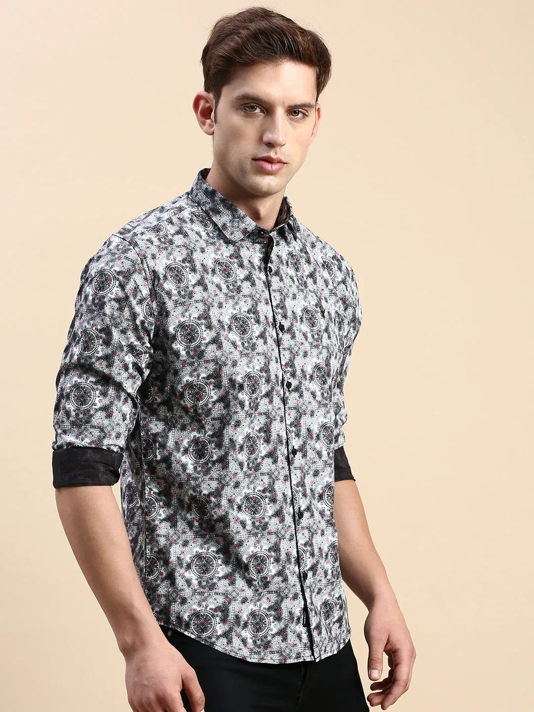 Men Multi Premium Slim Fit Floral Printed Cotton Casual Shirt
