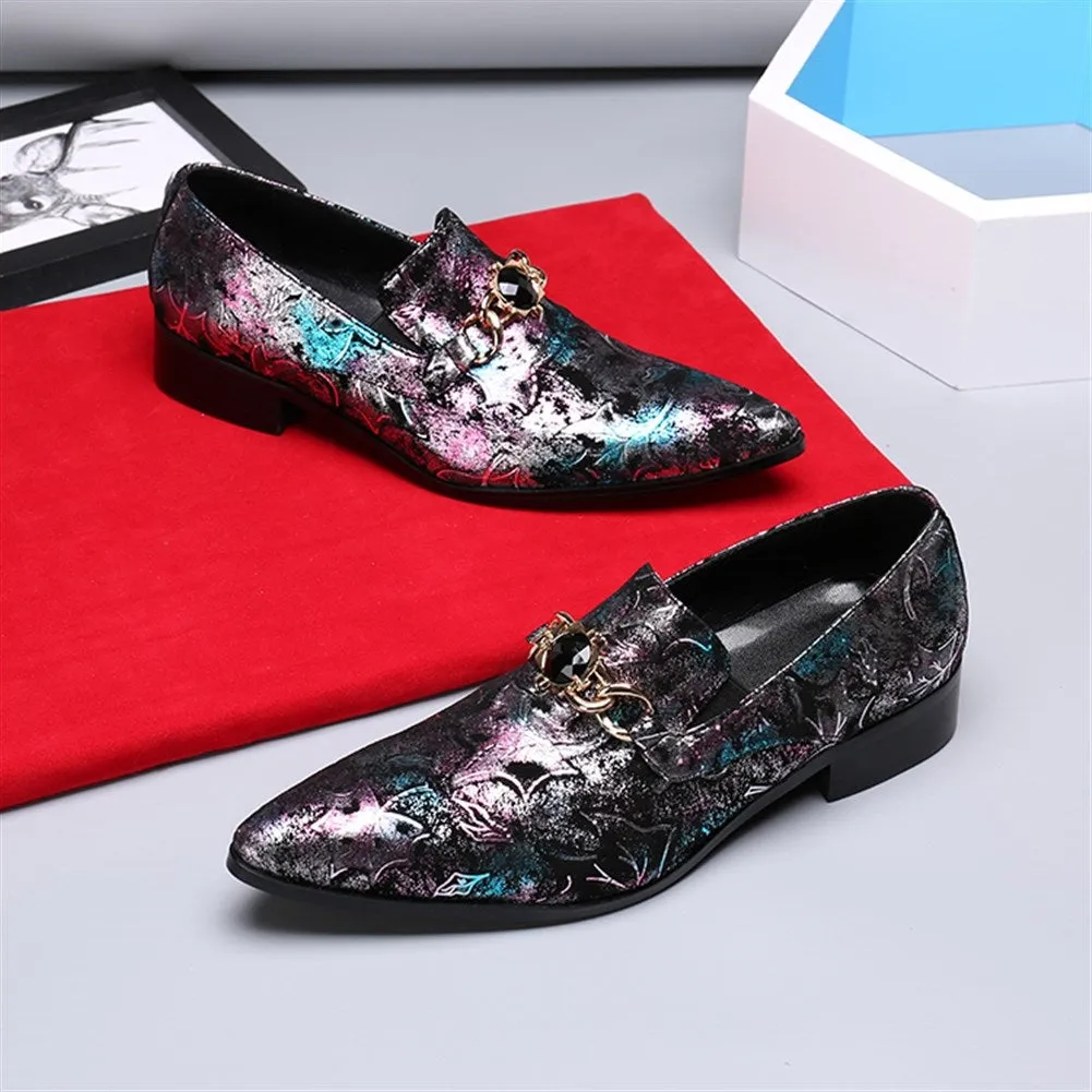 Men Slip On Printed Oxford Shoes