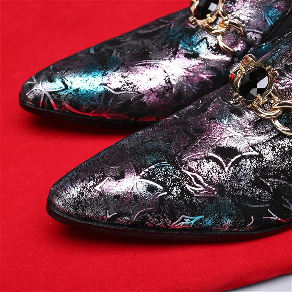 Men Slip On Printed Oxford Shoes