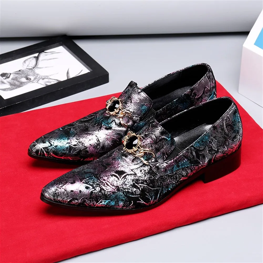 Men Slip On Printed Oxford Shoes
