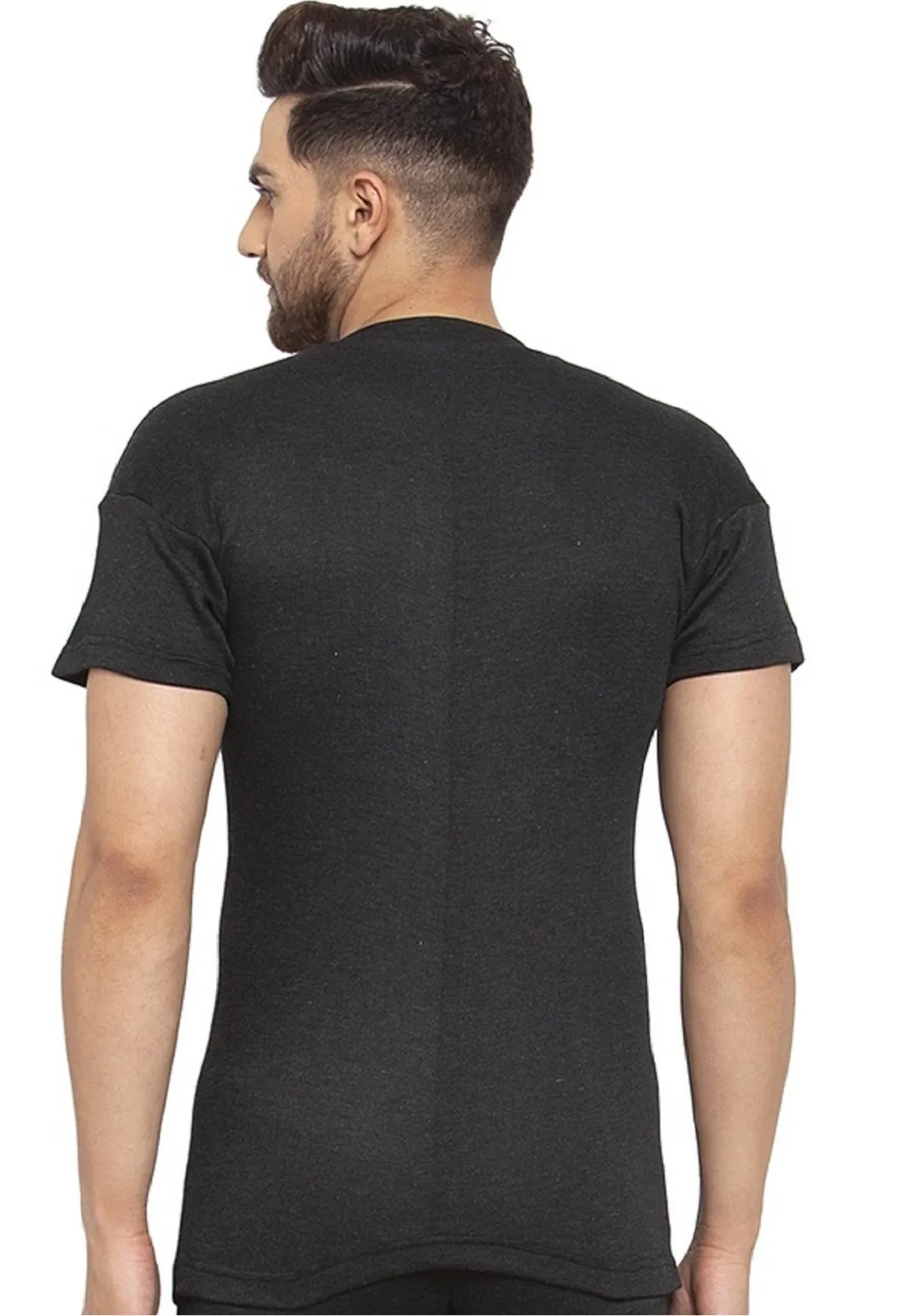 MEN'S HALF SLEEVES SOLID V NECK THERMAL TOP