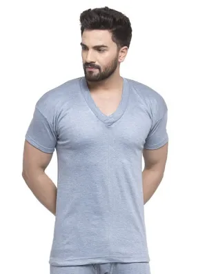 MEN'S HALF SLEEVES SOLID V NECK THERMAL TOP