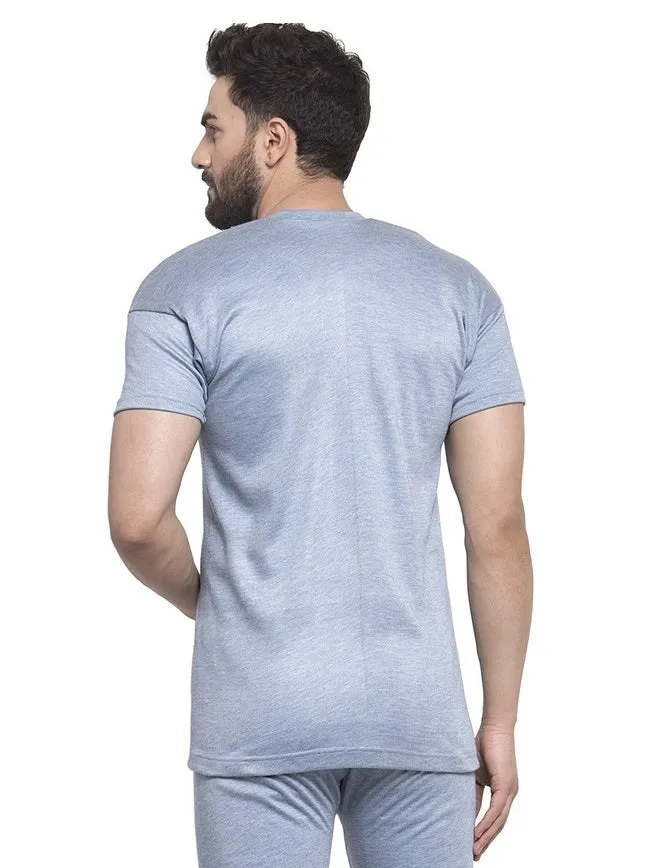 MEN'S HALF SLEEVES SOLID V NECK THERMAL TOP