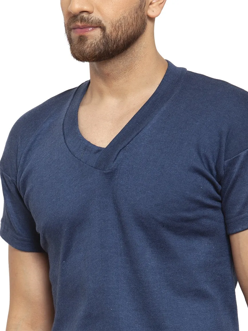 MEN'S HALF SLEEVES SOLID V NECK THERMAL TOP