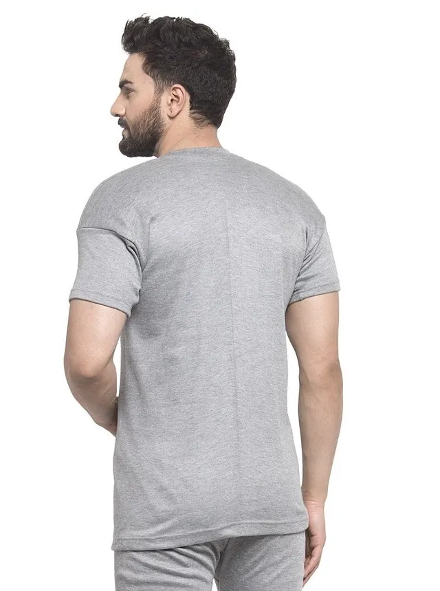 MEN'S HALF SLEEVES SOLID V NECK THERMAL TOP