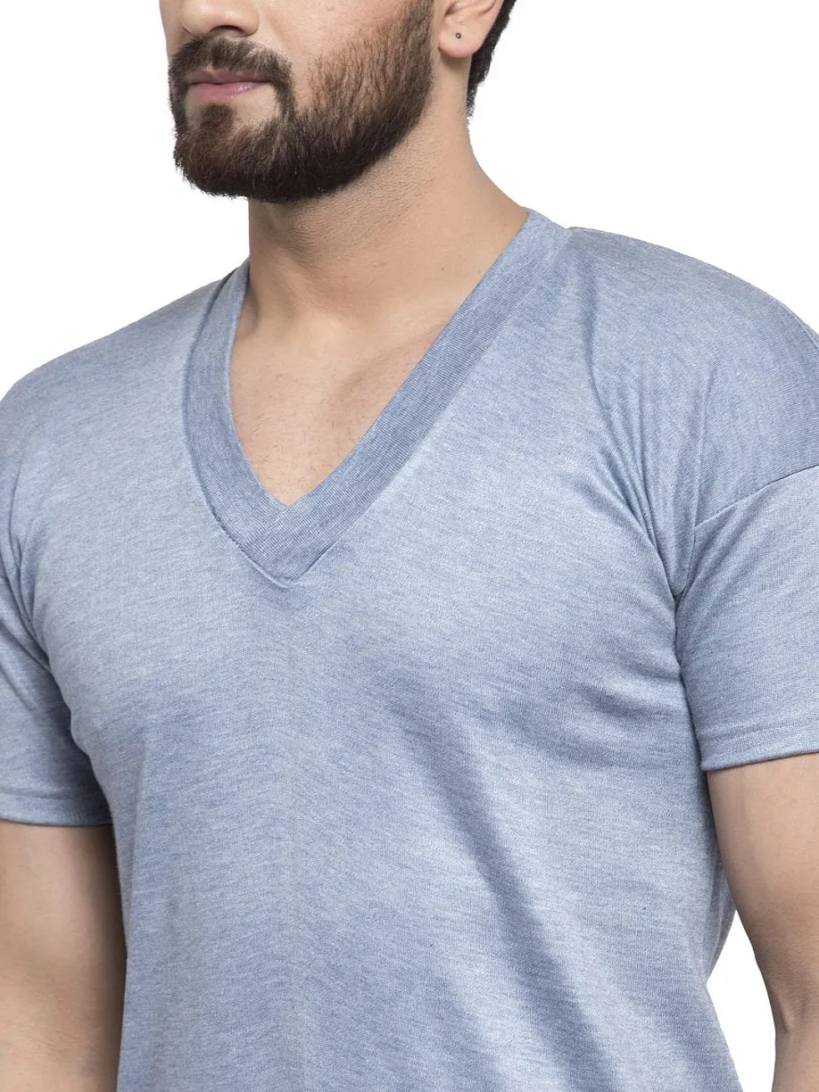MEN'S HALF SLEEVES SOLID V NECK THERMAL TOP