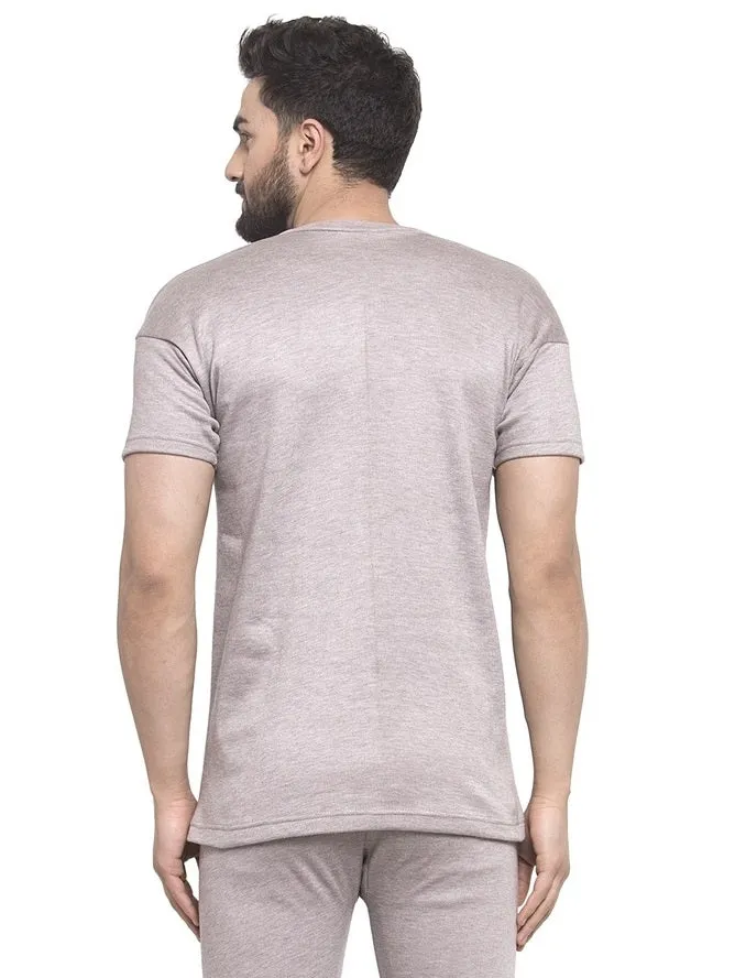 MEN'S HALF SLEEVES SOLID V NECK THERMAL TOP