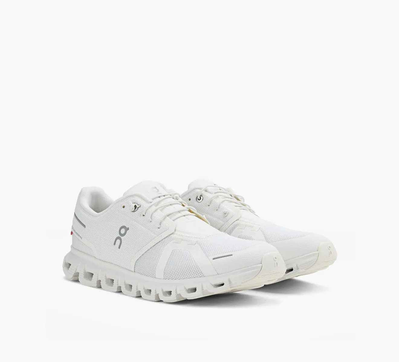 On Cloud Men's Cloud 6 Running Shoes- All White